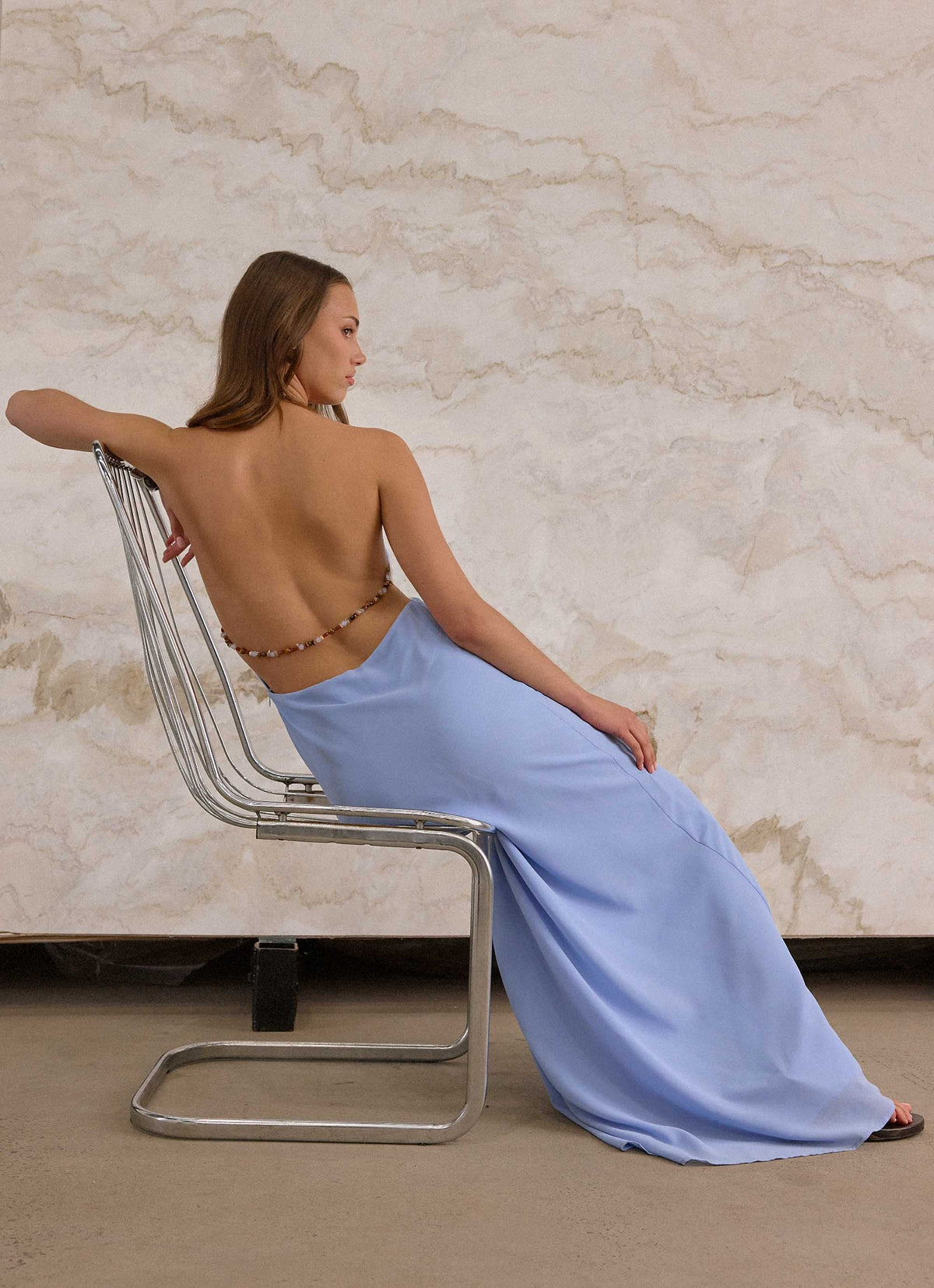 Le Soleil Halter Maxi Dress - Periwinkle