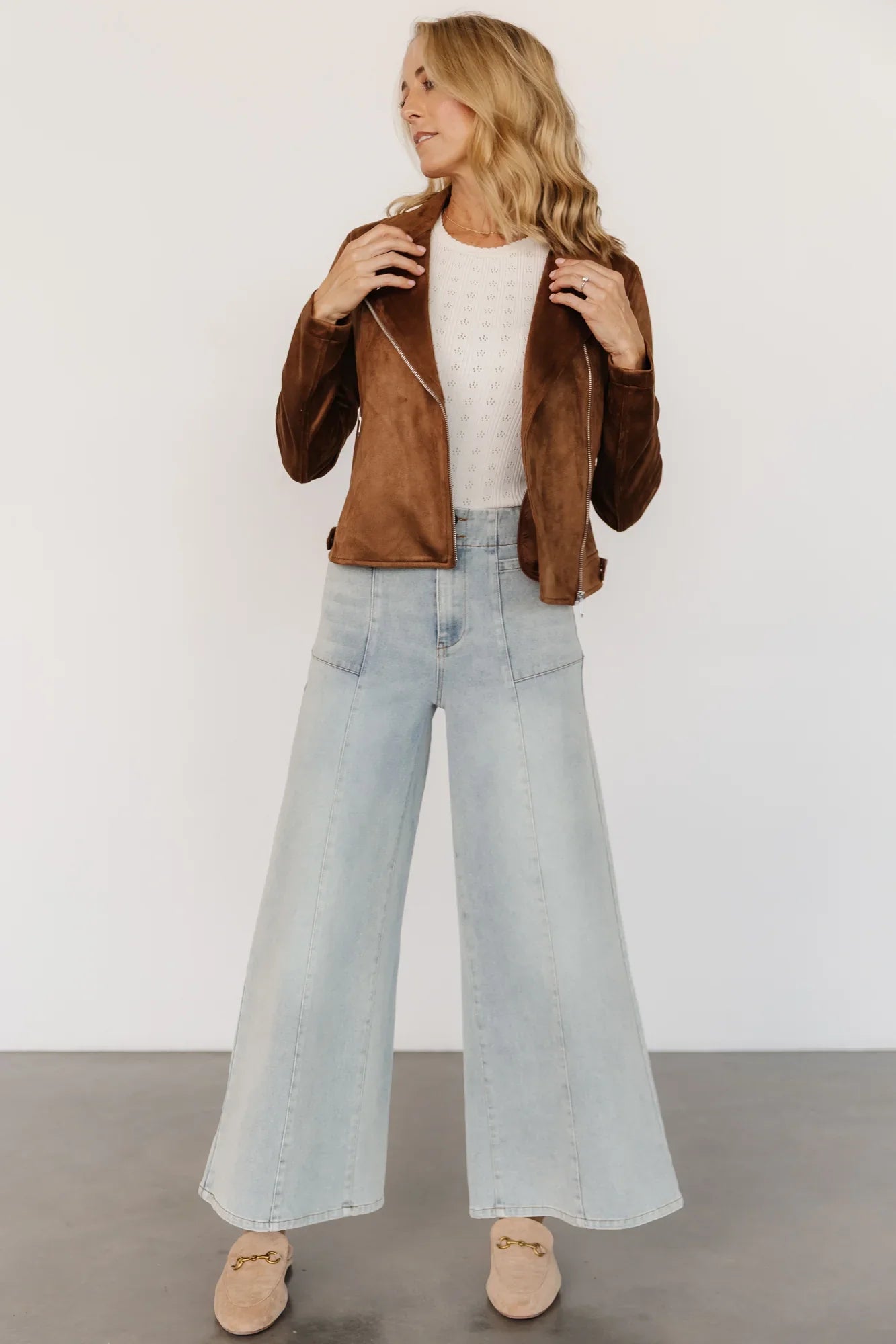 Marisa Faux Suede Jacket | Caramel